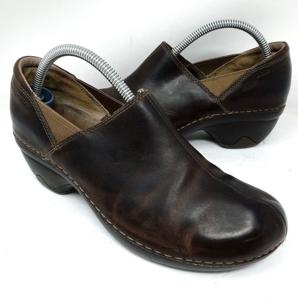 Patagonia Better Clog Brown Leather Split Toe Platform Block Heel Womens Size 7